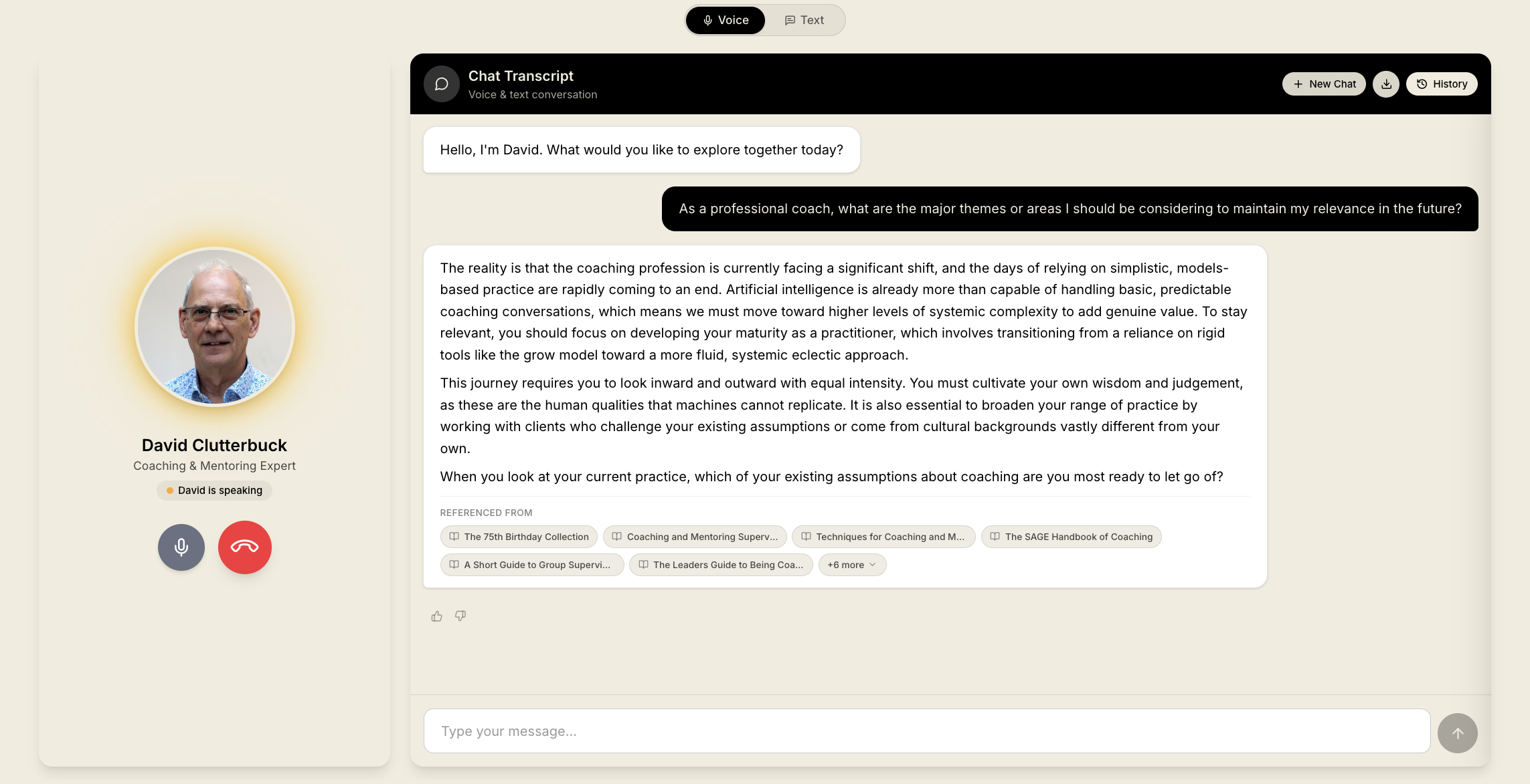 Ask David — Personify AI clone product preview
