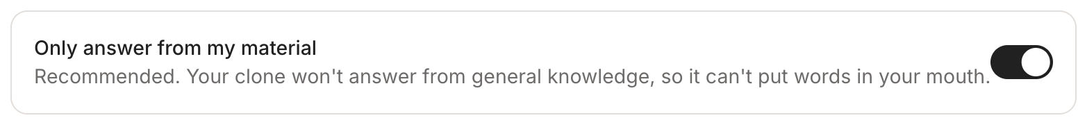 The Only answer from my material toggle, switched on